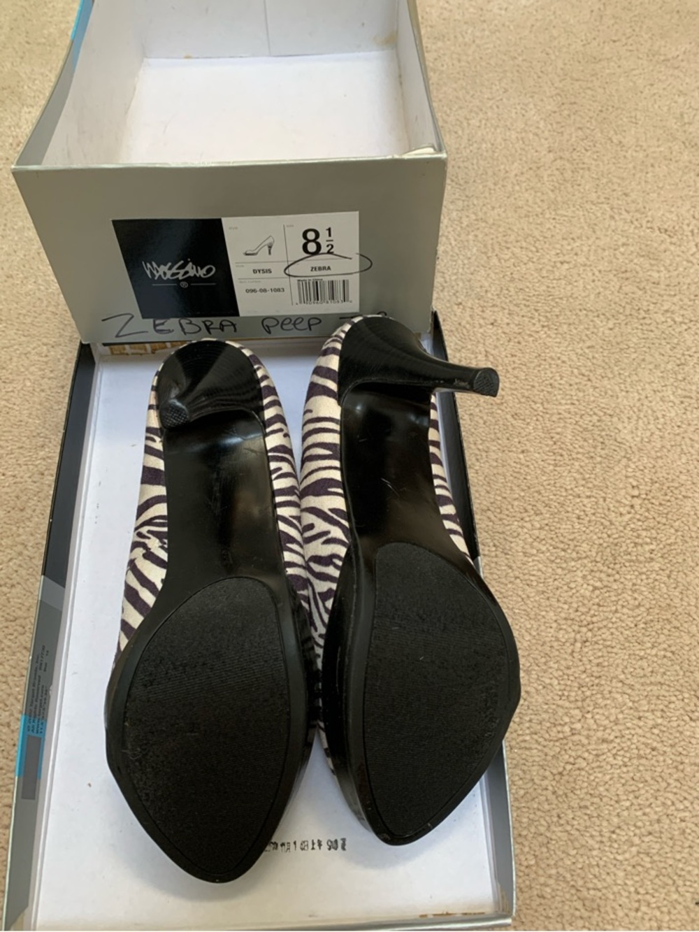 Mossimo Fun Zebra Print  Peep-Toe Heels - Black & White